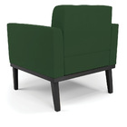 Poltrona Base De Madeira Fixa Preto Kit 2 Elisa Veludo D03 -