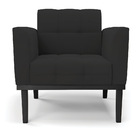 Poltrona Base De Madeira Fixa Preto Kit 2 Elisa Veludo D03 -