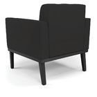 Poltrona Base De Madeira Fixa Preto Kit 2 Elisa Veludo D03 -