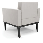 Poltrona Base De Madeira Fixa Preto Kit 2 Elisa Veludo D03 -