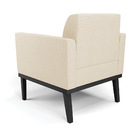 Poltrona Base De Madeira Fixa Preto Marisa Linho - A19 Bege