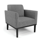 Poltrona Base De Madeira Fixa Preto Marisa Linho - A26 Grafite