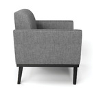 Poltrona Base De Madeira Fixa Preto Marisa Linho - A26 Grafite