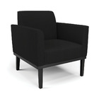 Poltrona Base De Madeira Fixa Preto Marisa Linho - A79 Preto