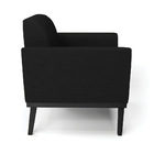 Poltrona Base De Madeira Fixa Preto Marisa Linho - A79 Preto