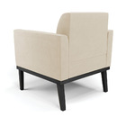 Poltrona Base De Madeira Fixa Preto Marisa Suede - Bege