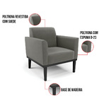 Poltrona Base De Madeira Fixa Preto Marisa Suede - Grafite