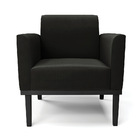 Poltrona Base De Madeira Fixa Preto Marisa Suede - Preto