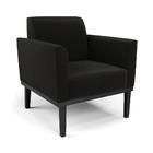 Poltrona Base De Madeira Fixa Preto Marisa Suede - Preto