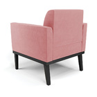 Poltrona Base De Madeira Fixa Preto Marisa Suede - Rose