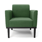 Poltrona Base De Madeira Fixa Preto Marisa Suede Verde