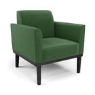 Poltrona Base De Madeira Fixa Preto Marisa Suede Verde