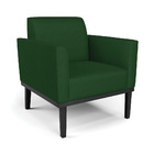 Poltrona Base De Madeira Fixa Preto Marisa Veludo Luxo Verde