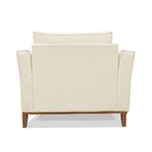 Poltrona Base De Madeira Sala De Estar Grace Linho Natural S0