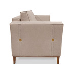 Poltrona Base De Madeira Sala De Estar Grace Linho S04 - D'ro