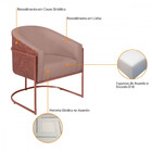 Poltrona Base Ferro Bronze Omodei Louise Corano Nozes E Linho