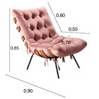 Poltrona Base Fixa Para Sala De Estar Costela Rose