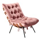 Poltrona Base Fixa Para Sala De Estar Costela Rose
