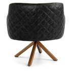 Poltrona Base Giratória De Madeira Jade D02 Linho Bege C-129