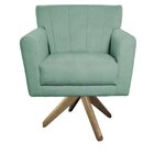 Poltrona Base Giratória De Madeira Lauren Maranata Estofados