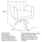 Poltrona Base Giratória De Madeira Lauren Maranata Estofados