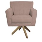 Poltrona Base Giratória De Madeira Lauren Maranata Estofados