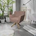 Poltrona Base Giratória De Madeira Lauren Maranata Estofados