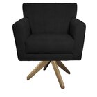 Poltrona Base Giratória De Madeira Lauren Maranata Estofados