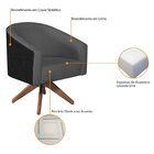 Poltrona Base Giratória De Madeira Linho Factor Mariana Maran