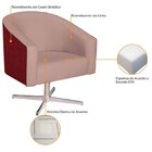 Poltrona Base Giratória De Metal Factor Linho Mariana  Rosê