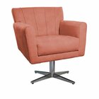 Poltrona Base Giratória De Metal Lauren Coral