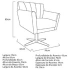 Poltrona Base Giratória De Metal Lauren Maranata Esfofados Ro