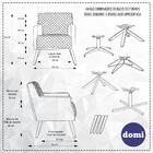 Poltrona Base Giratória Linho Estampado Rings Preto Branco