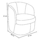 Poltrona Base Giratória Suécia Corano Nozes Com Linho Areia K