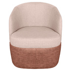 Poltrona Base Giratória Suécia Corano Nozes Com Linho Areia K