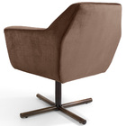 Poltrona Base Giratória X Imbuia Veludo Marrom Acobreado