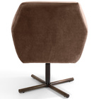 Poltrona Base Giratória X Imbuia Veludo Marrom Acobreado