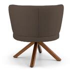 Poltrona Base Giromad Giratória B-261 Veludo Marrom Domi