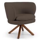 Poltrona Base Giromad Giratória B-261 Veludo Marrom Domi