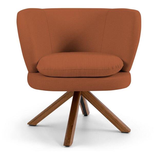 Poltrona Base Giromad Giratória B-262 Veludo Telha Domi