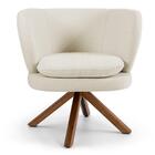 Poltrona Base Giromad Giratória B-309 Veludo Bege Domi