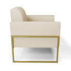 Poltrona Base Industrial Alta Dourado Marisa Corino Bege