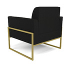 Poltrona Base Industrial Alta Dourado Marisa Linho - A79 Preto