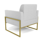 Poltrona Base Industrial Alta Dourado Marisa Linho Cinza A05