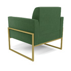 Poltrona Base Industrial Alta Dourado Marisa Suede Verde