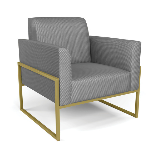 Poltrona Base Industrial Alta Dourado Marisa Veludo Luxo D03