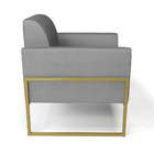 Poltrona Base Industrial Alta Dourado Marisa Veludo Luxo D03