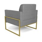 Poltrona Base Industrial Alta Dourado Marisa Veludo Luxo D03