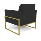 Poltrona Base Industrial Alta Dourado Marisa Veludo Preto