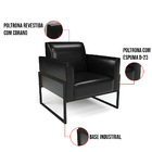 Poltrona Base Industrial Alta Preto Marisa Corano Preto